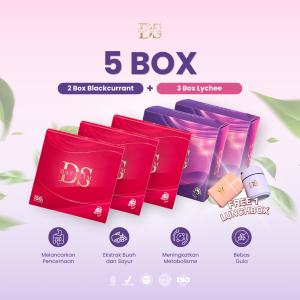 5 Box Free Lunch Box (pink/ungu) harga 800.000
